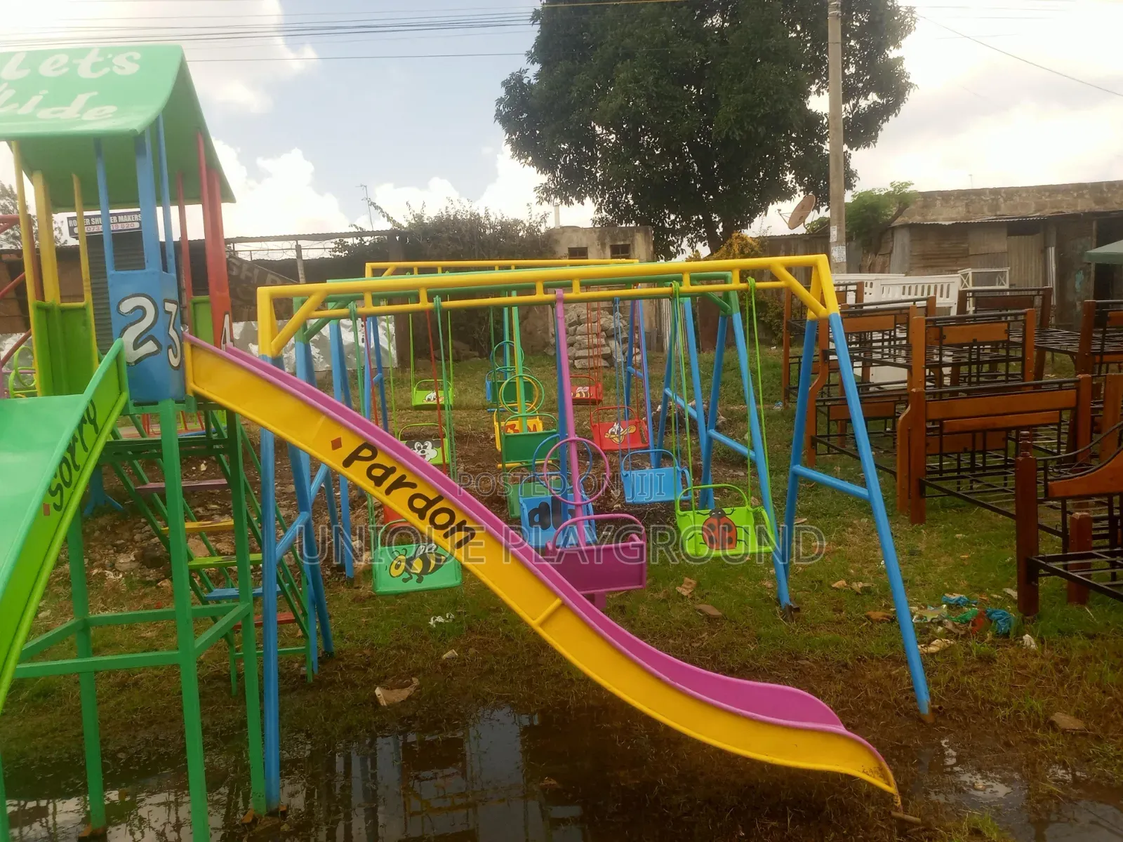 Baby/Kids Outdoor Playground Swings and Slides
