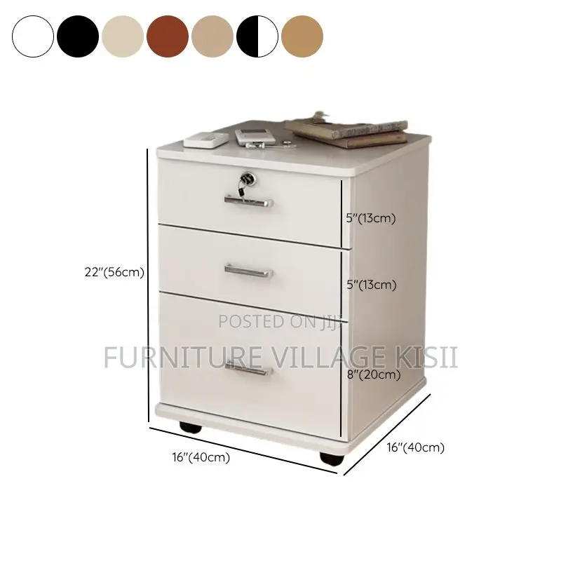 Office Cabinet; 3- Drawer File Cabinet With Pedestal