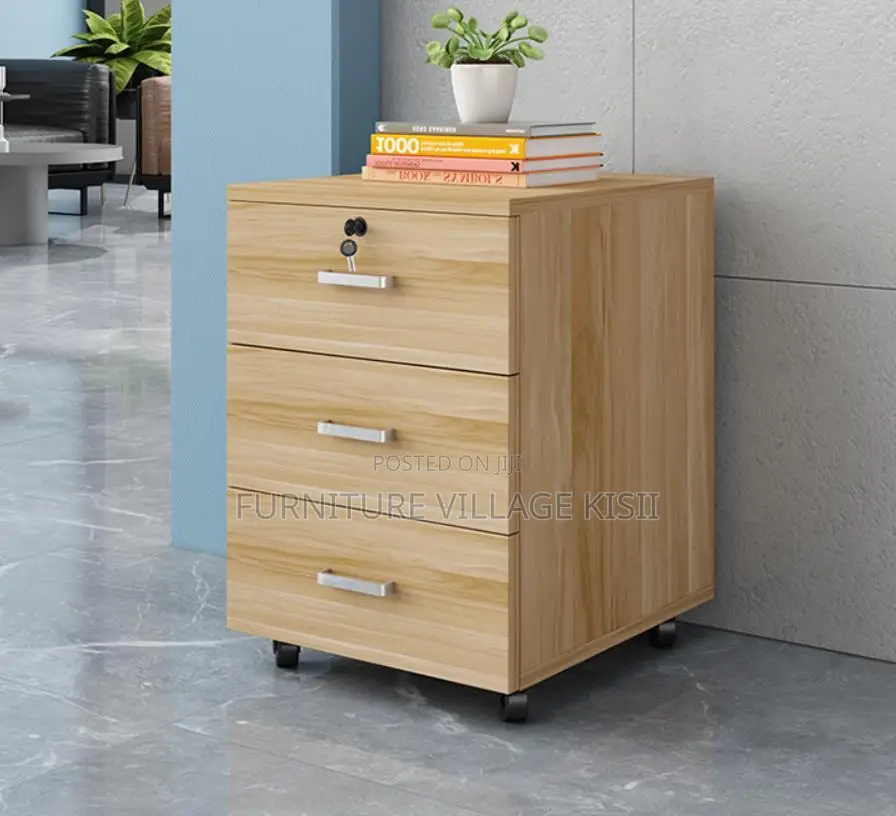 Office Cabinet; 3- Drawer File Cabinet With Pedestal