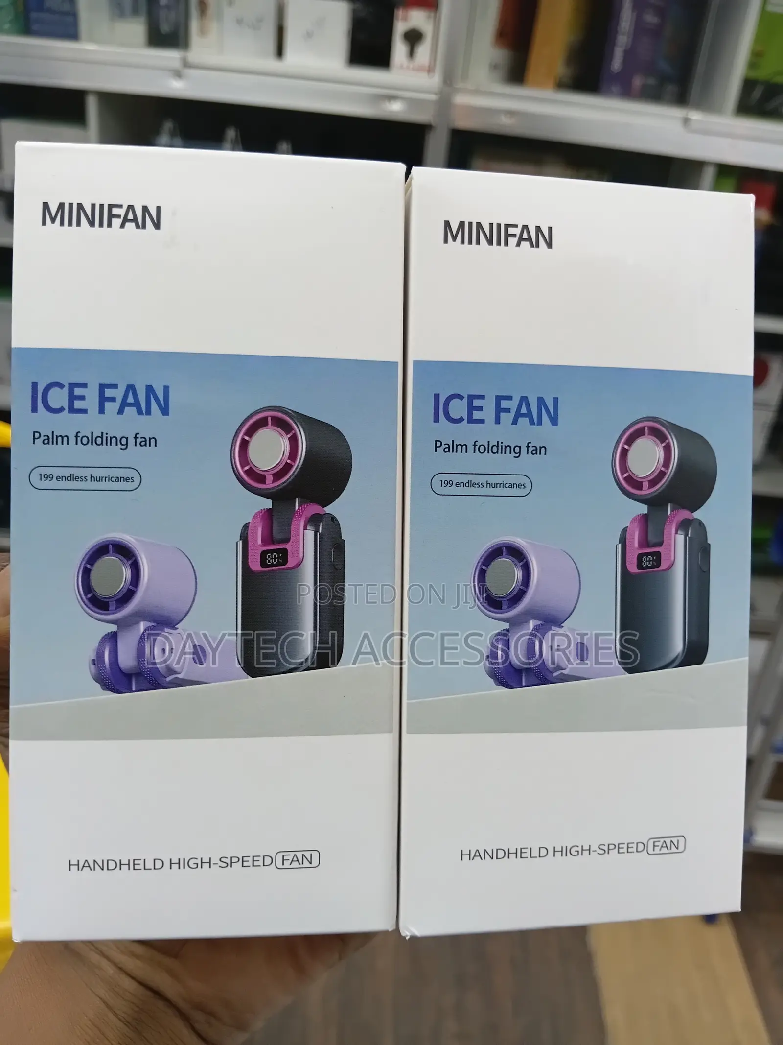 Mini Fan Ice Fan Palm Folding Fan Handheld Rechargeable Personal Fan.