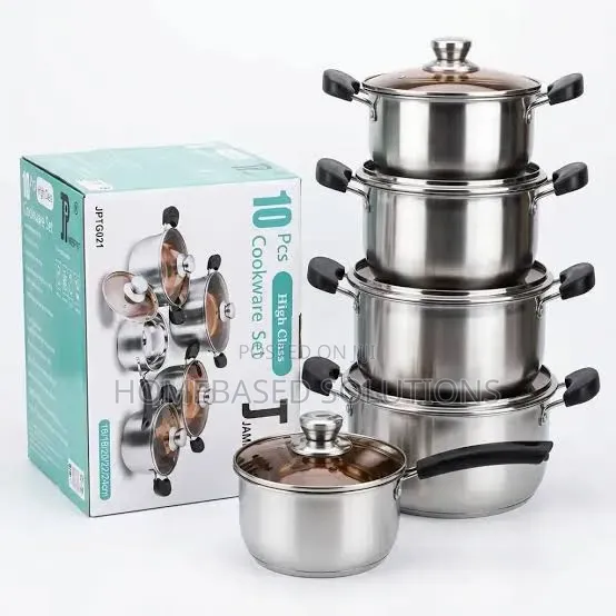 10 PCS JP Cookware Set Stainless Steel Induction Enabled