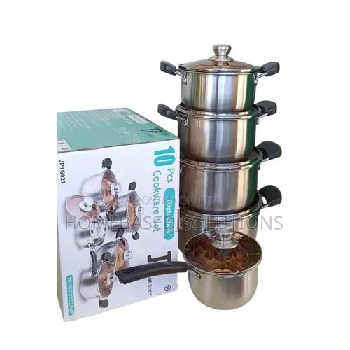 10 PCS JP Cookware Set Stainless Steel Induction Enabled