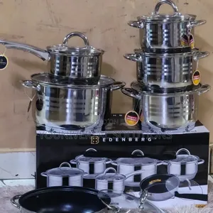 12 Pieces Stainless Steel Edenburg EB-4000 Cookware Set