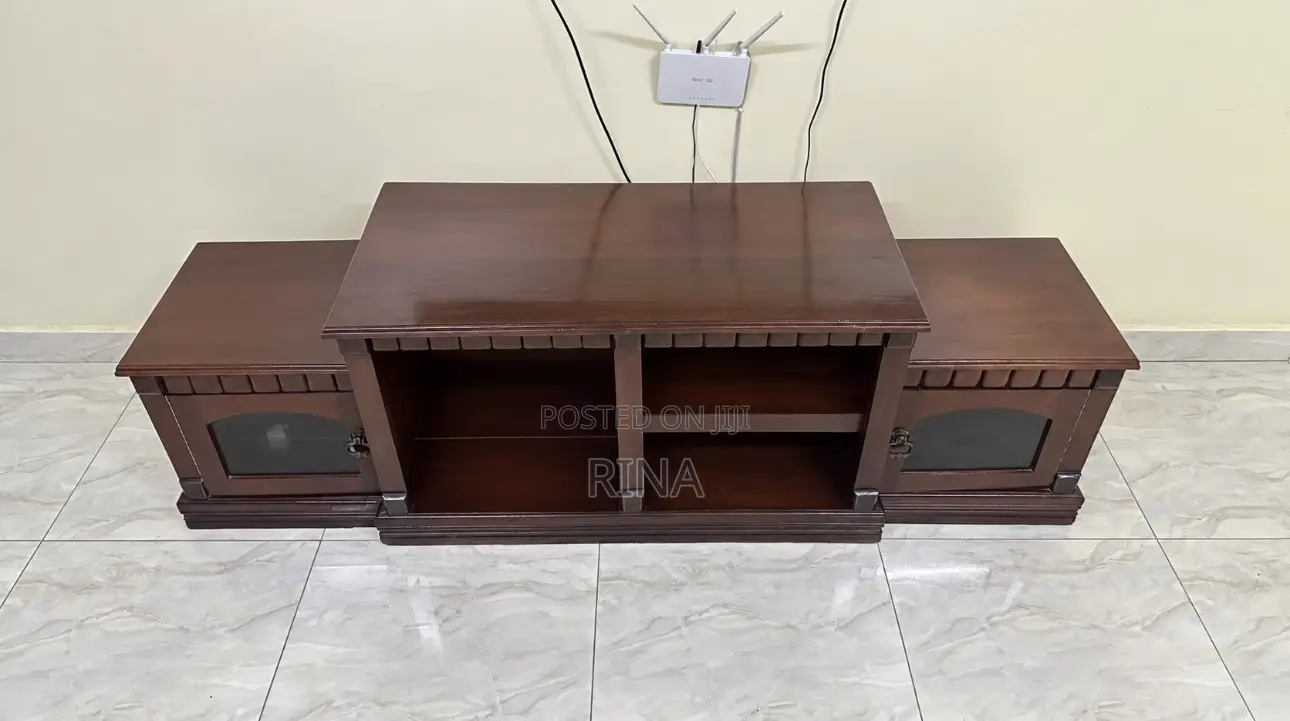 Solid Mvule Wood TV Console