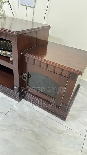 Solid Mvule Wood TV Console