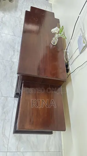 Solid Mvule Wood TV Console
