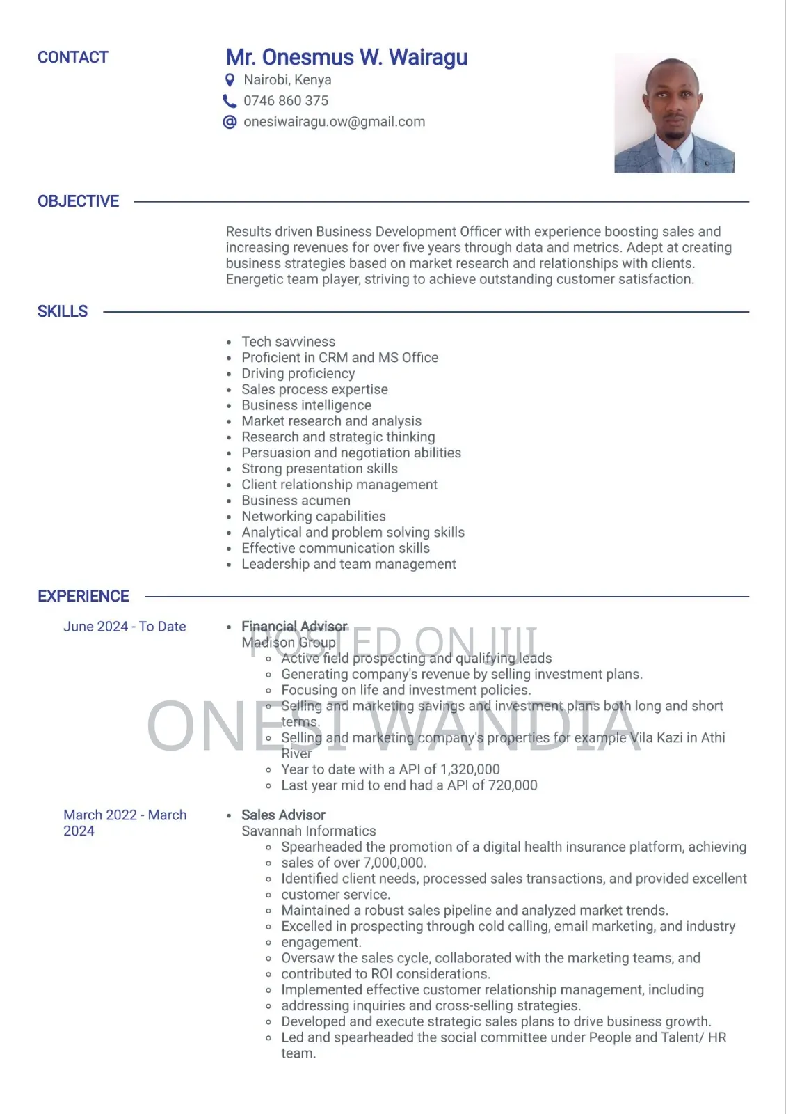 Business Executive Development/Manager