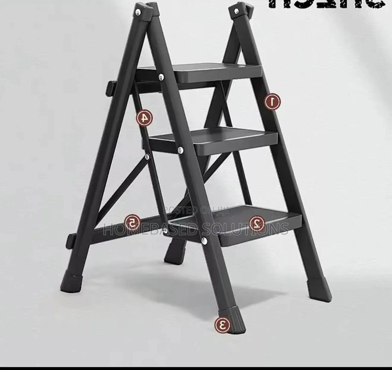 3layer Metallic Ladder -Black Colour