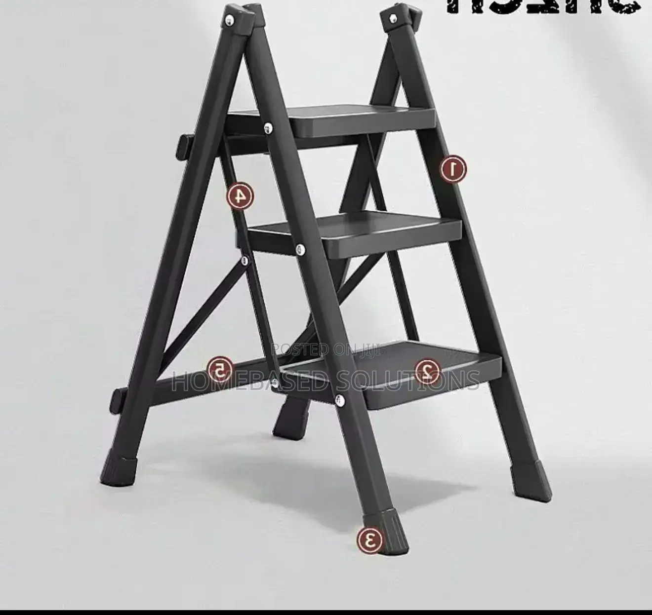 3layer Metallic Ladder -Black Colour