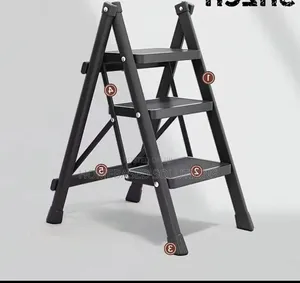 3layer Metallic Ladder -Black Colour
