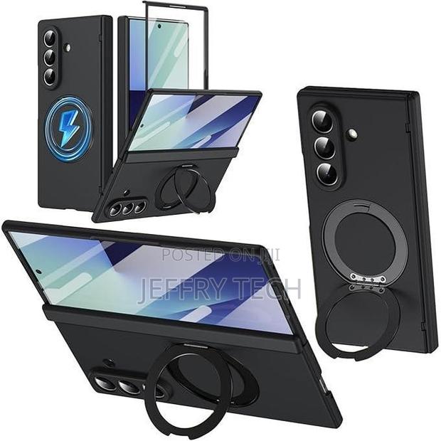 Magnetic Case for Samsung Galaxy Z Fold 7 Stand Cover 360 Rotating Rin - main view