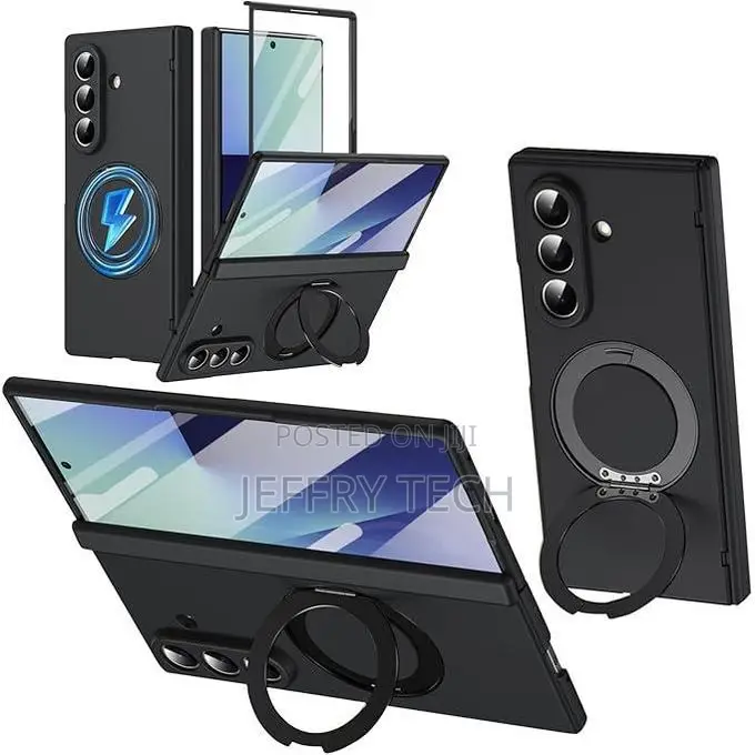 Magnetic Case for Samsung Galaxy Z Fold 7 Stand Cover 360 Rotating Rin