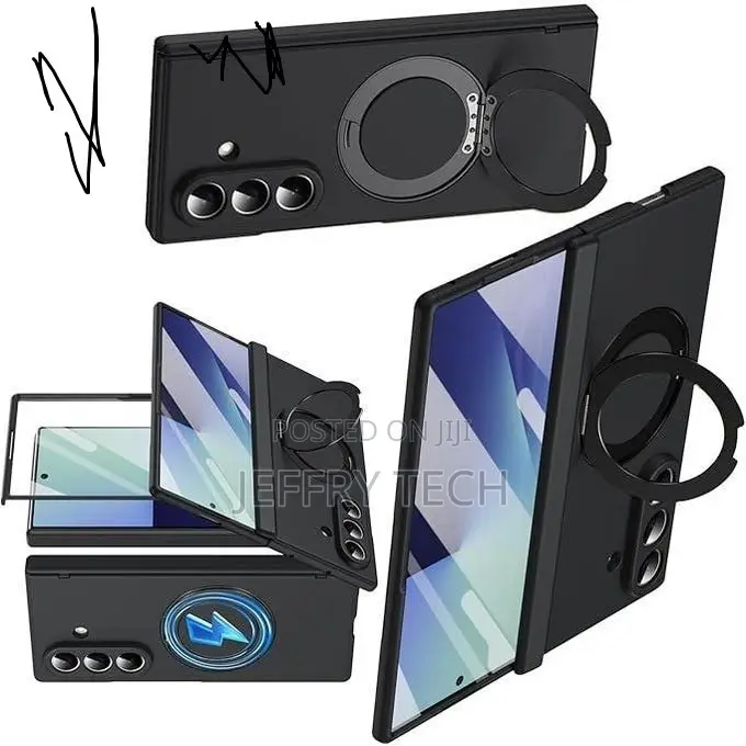 Magnetic Case for Samsung Galaxy Z Fold 7 Stand Cover 360 Rotating Rin