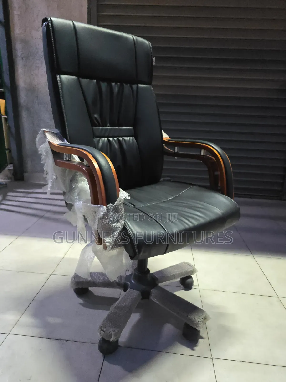 Imported Wooden Arms Executive Office Chair