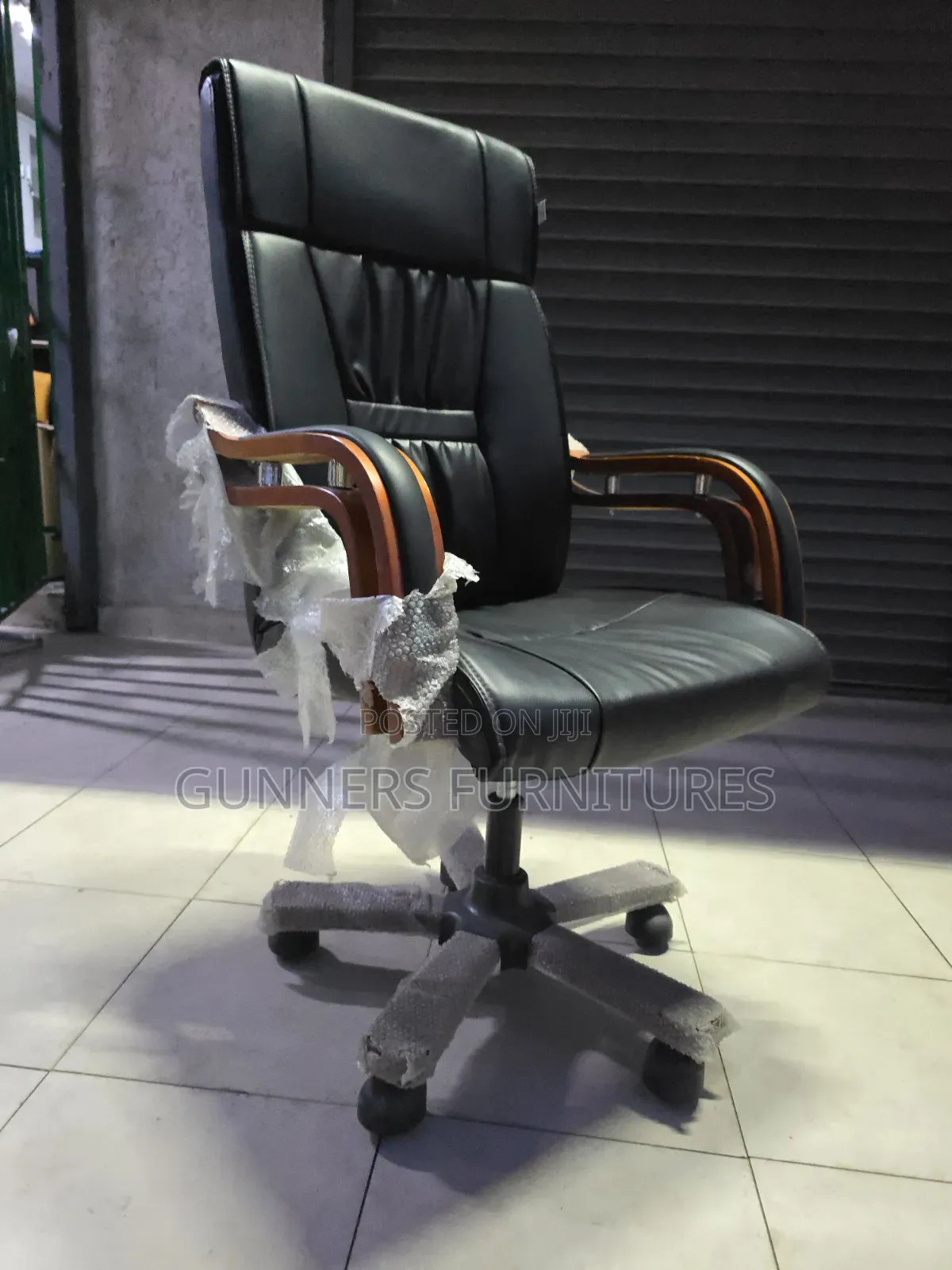 Imported Wooden Arms Executive Office Chair