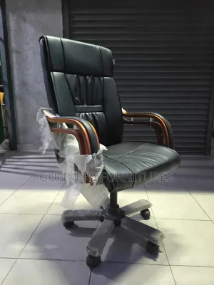Imported Wooden Arms Executive Office Chair