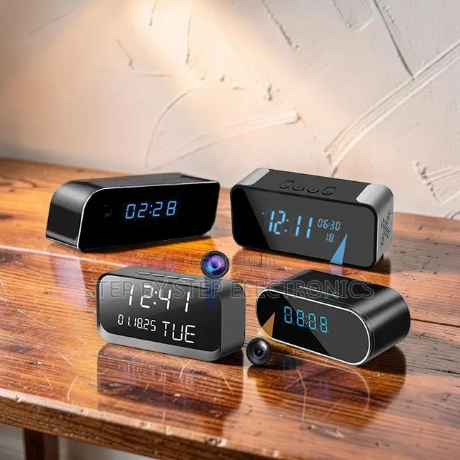 Smart 1080P Monitor WiFi Alarm Table Clock Hidden Spy Camera