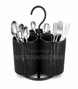 3-Compartments Rotating Stainless Cutlery Organizer(chu