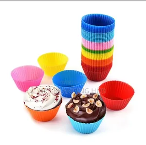 12Pcs Reusable Silicone Cupcakes Mold Bakeware Liners(chu