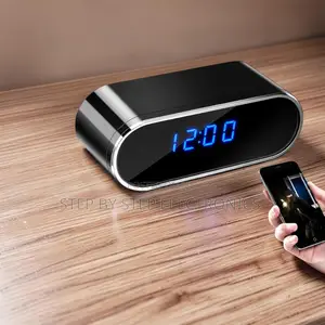 Wireless HD Recorder WiFi Alarm Table Clock Hidden Spy Camera