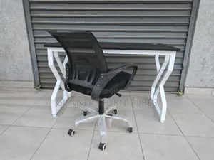 1.2metres Metallic Frame Office Desk and Mesh Chair