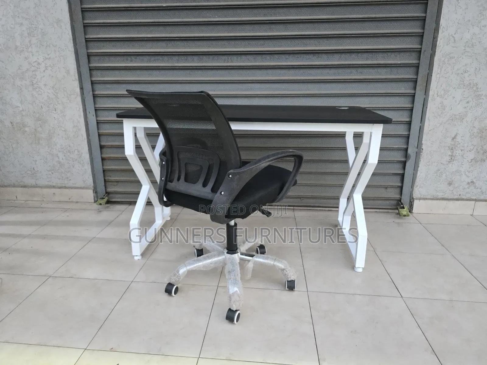 1.2metres Metallic Frame Office Desk and Mesh Chair