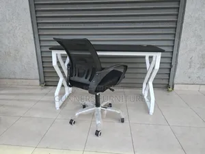 1.2metres Metallic Frame Office Desk and Mesh Chair