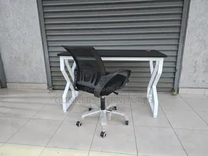 1.2metres Metallic Frame Office Desk and Mesh Chair
