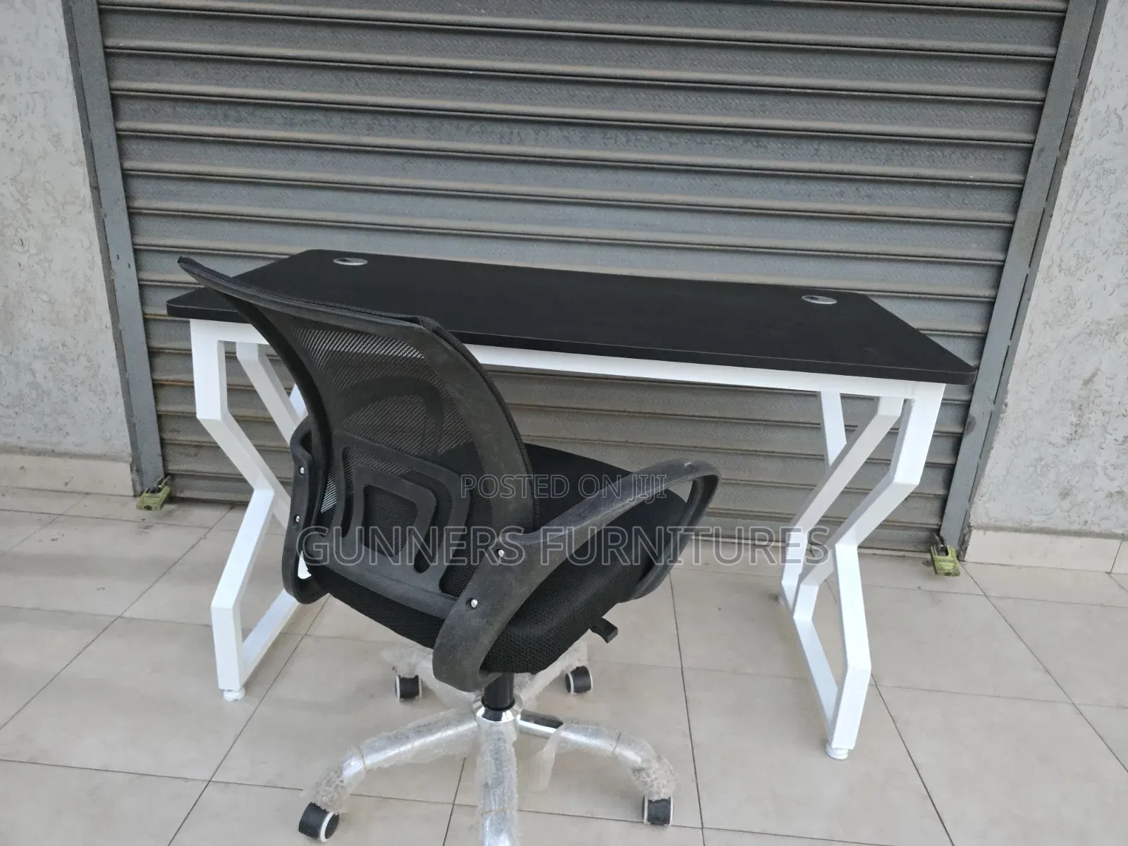 1.2metres Metallic Frame Office Desk and Mesh Chair