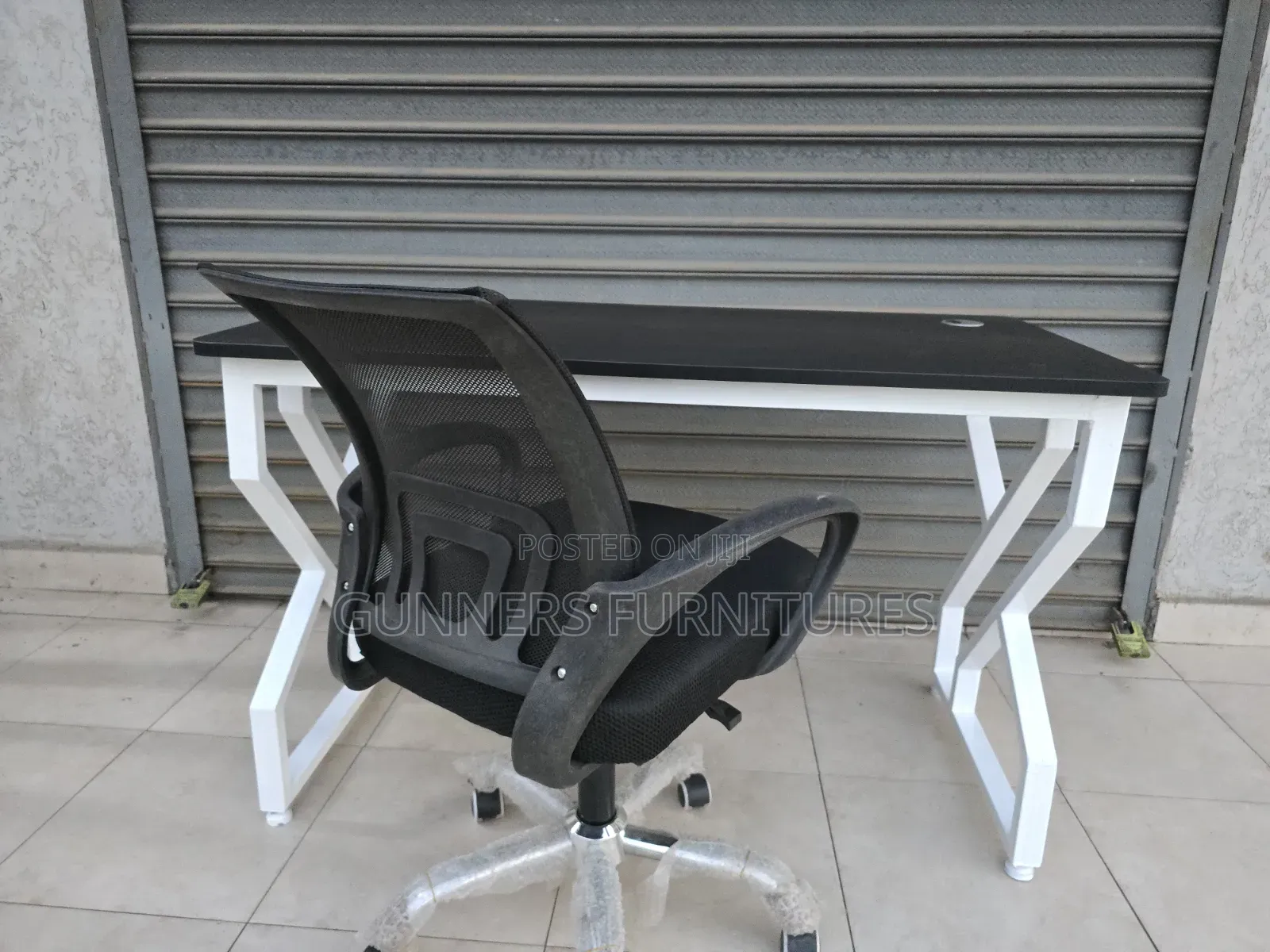 1.2metres Metallic Frame Office Desk and Mesh Chair
