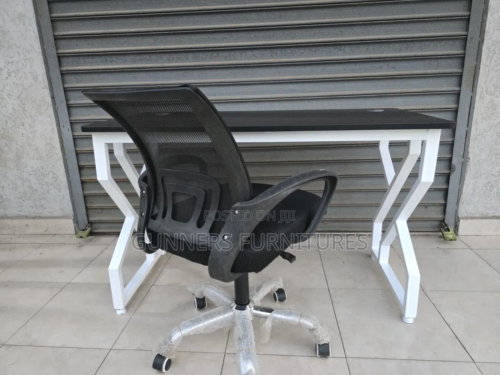 1.2metres Metallic Frame Office Desk and Mesh Chair