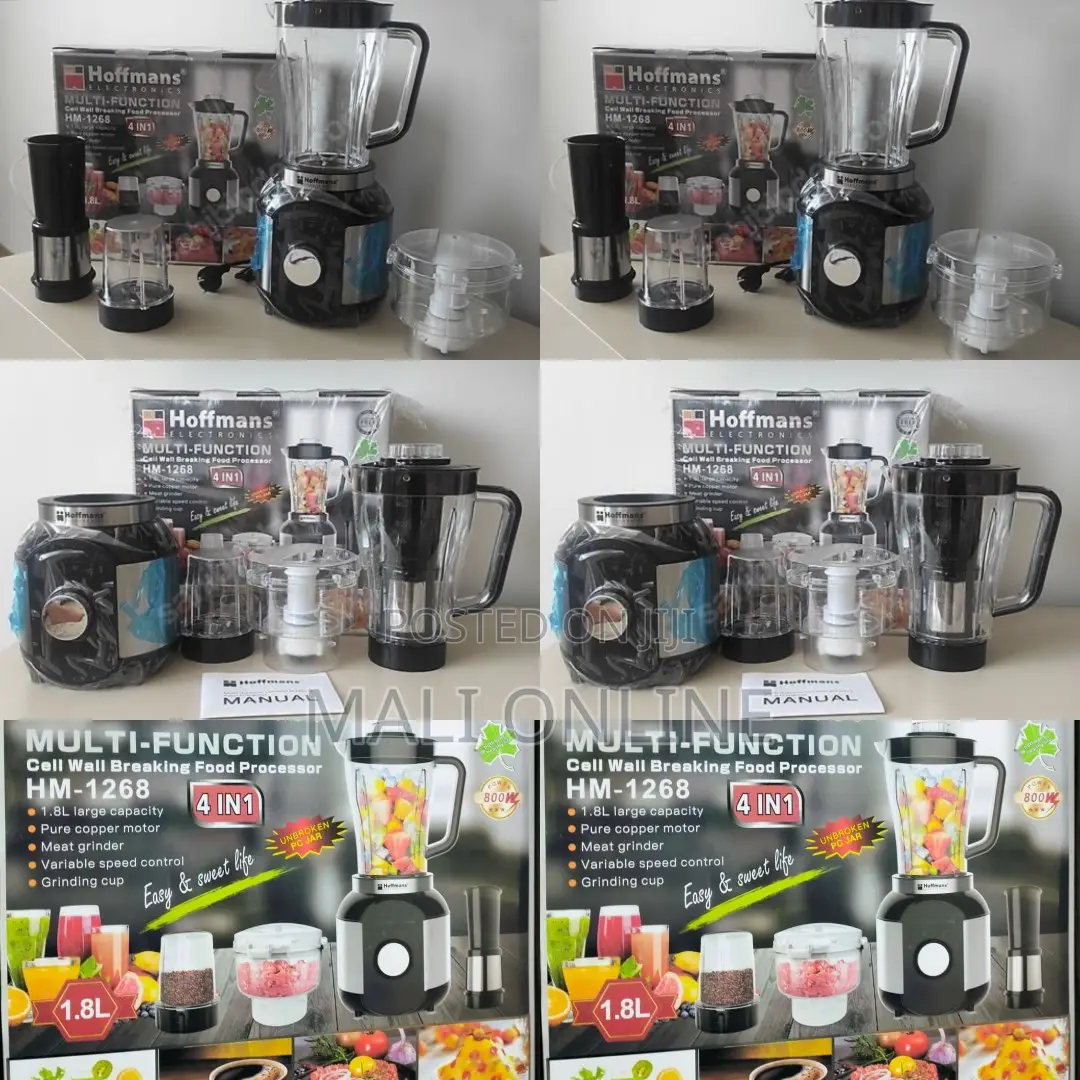 Hoffmans HM-1268 4-in-1 Food Processor 800W Blender Mixer Grinder