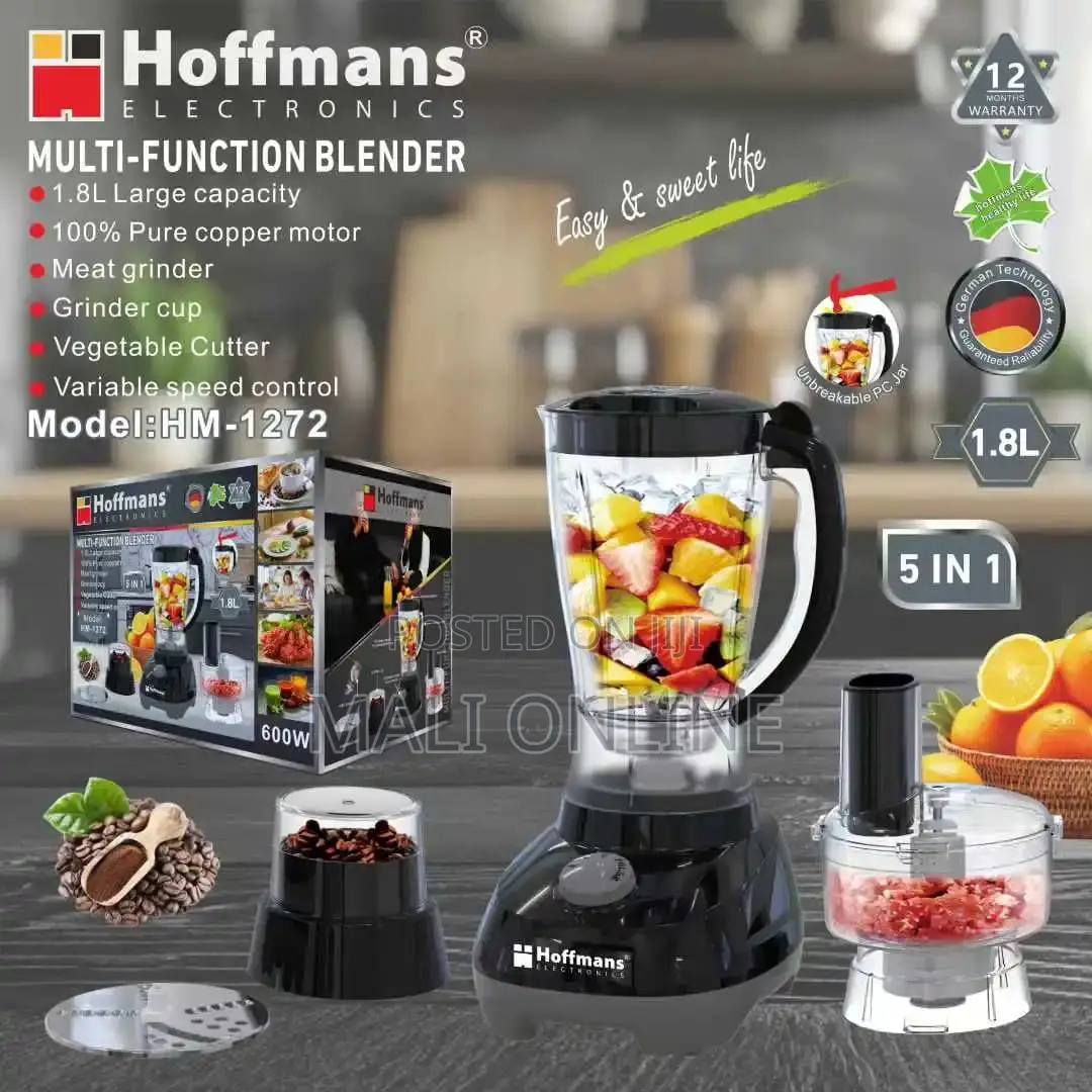 Hoffmans HM-1268 4-in-1 Food Processor 800W Blender Mixer Grinder