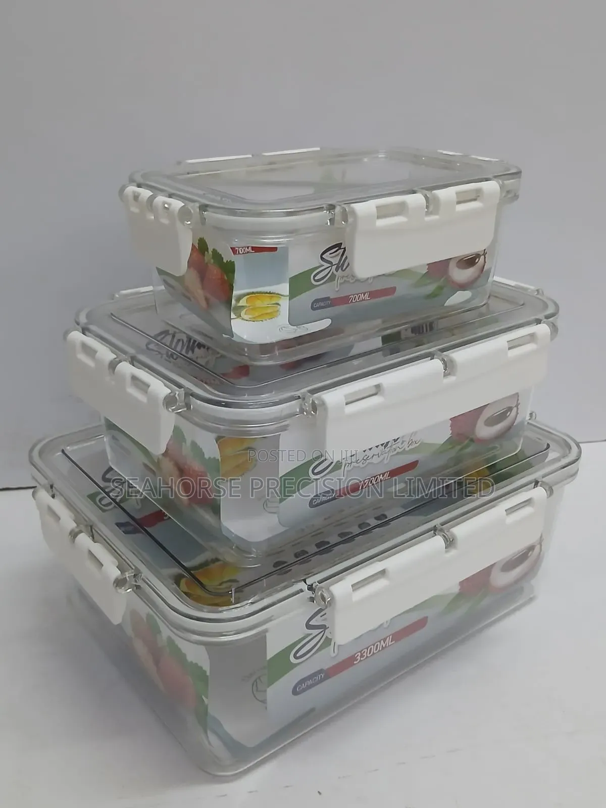 🥝 3-Piece Airtight Food Storage Container Set
