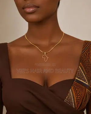 Gold Africa Pendant Necklace I Women's Jewelry