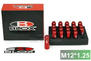 20pc Red Aluminum M12x1.25 Extended Spiked Wheel Lug Nuts