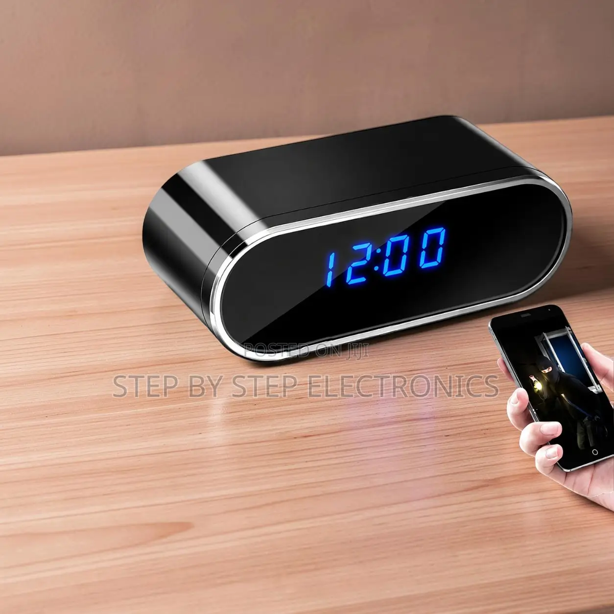 Mini HD Surveillance WiFi Alarm Table Clock Hidden Spy Camera