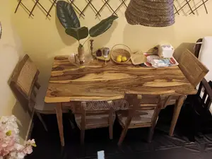 Mango Wood 4‐Seater Dining Table + Chairs – Solid Hardwood
