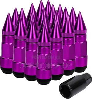 Aggressive Aesthetic Look Car Wheels Purple 20pcs Bullets Nuts