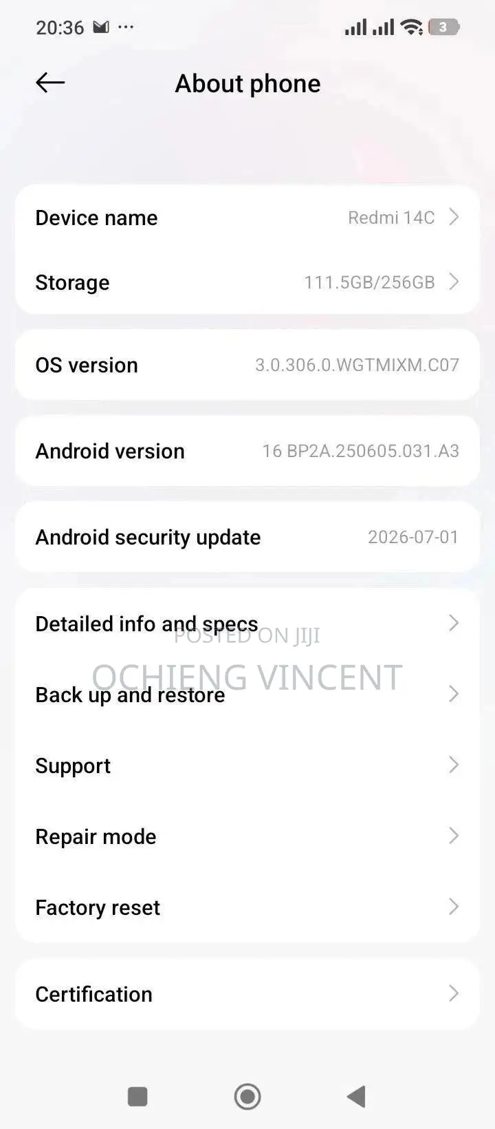 Xiaomi Redmi 14C 256 GB Black