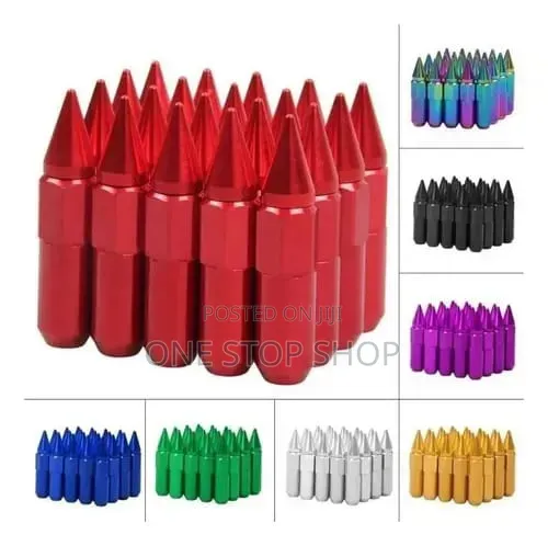 Bullet Shaped 20pc Racing Hub Spiked Bullets Wheel Lug Nuts