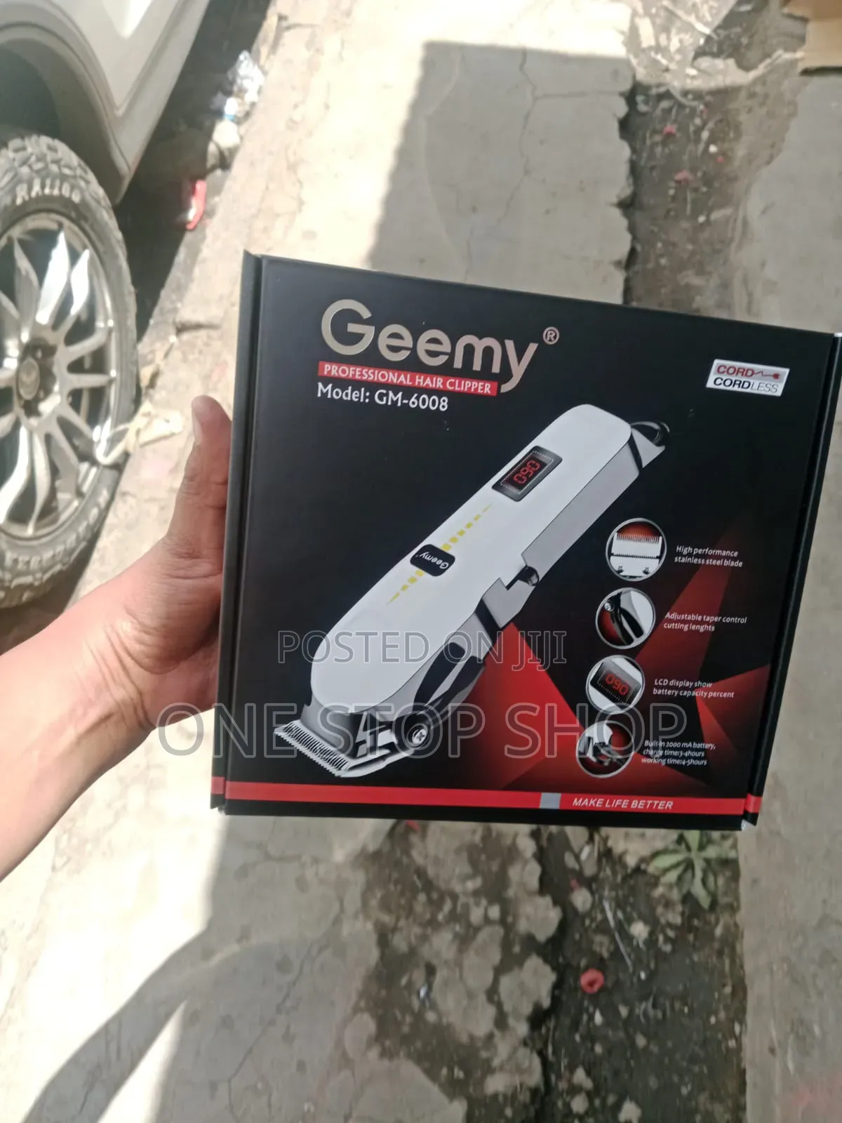 Gemy Professional Reacheargeable Hair Clipper With LCD Battery Display