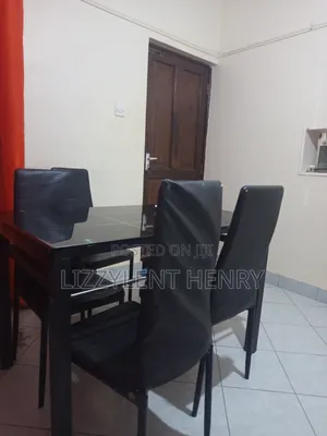 4-Seater Dining Table Set-Black Glass Top +4 Chairs Bamburi