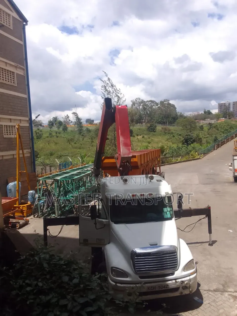 Trailer With Crane for Lifting and Transportation Available