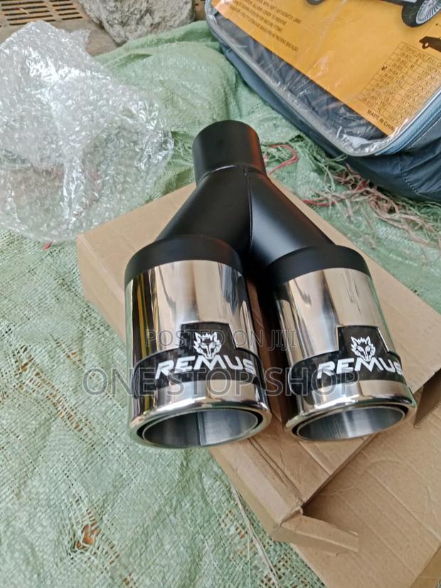 Remus Dual Round Tip With Carbon Pattern Accent Exhaust End Tip