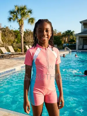 Flexible, Durable Fabric Girls One Piece Swimming Costume (7-12 Yrs)