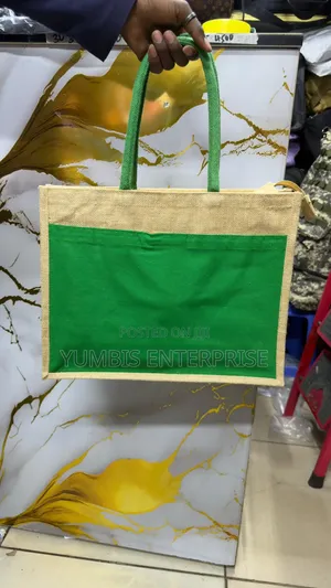Green Brandable Printable Jute Bags