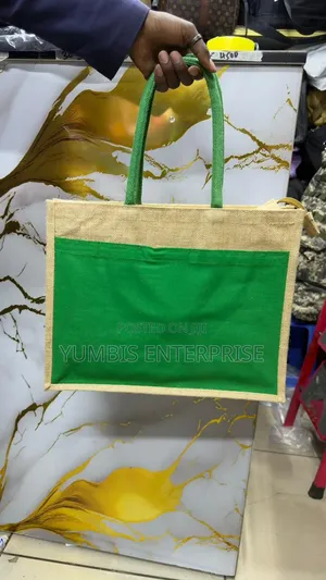 Green Brandable Printable Jute Bags