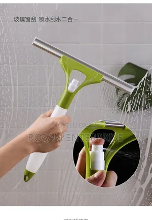 2 in 1 Double Sided Window & Glass Cleaner With Water Sprayer