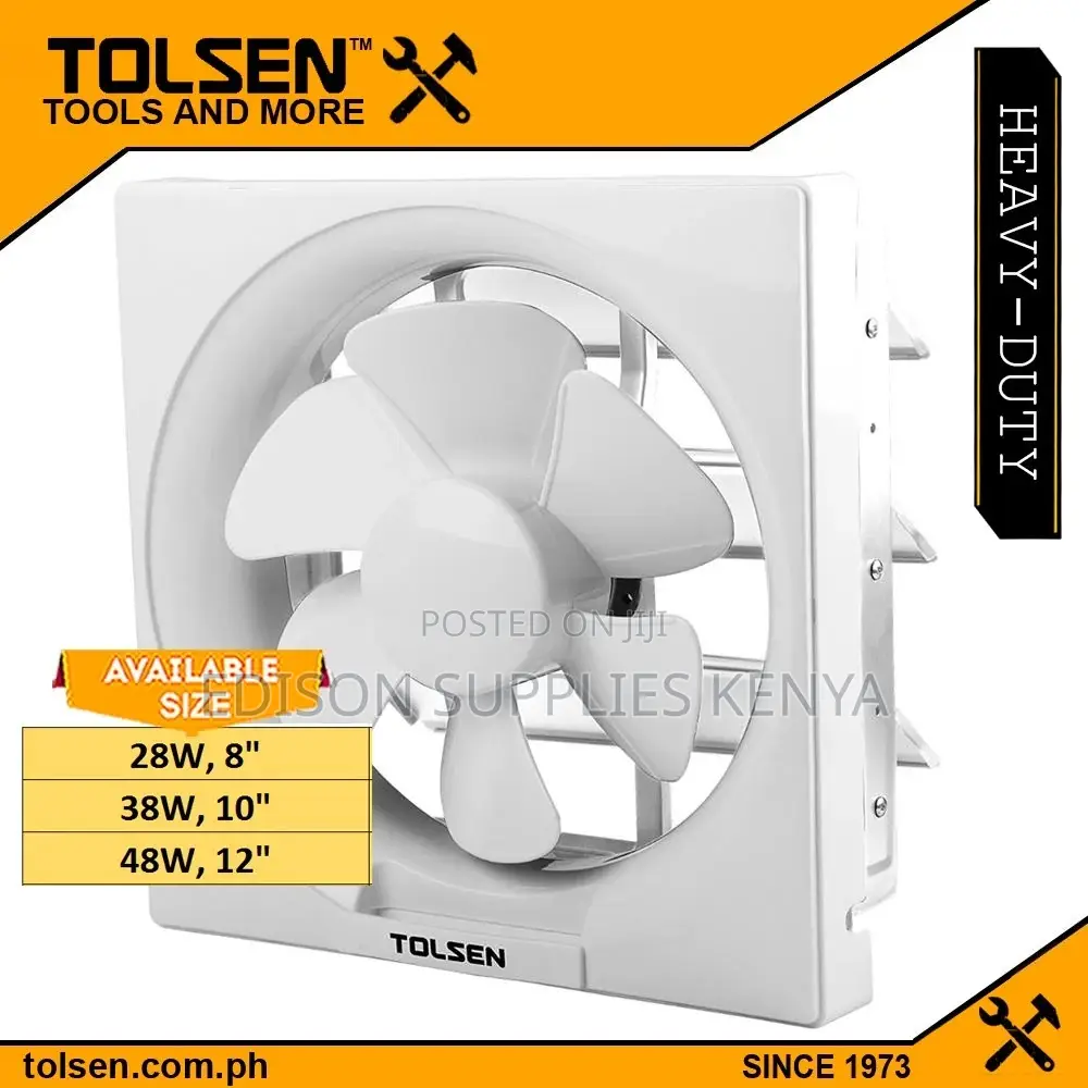 Tolsen Exhaust Fan Ventilation Fan Bathroom Wall Mount Airflow Kitchen